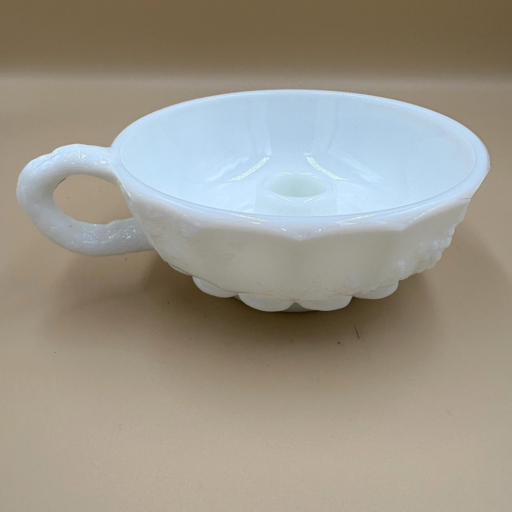 Westmoreland‎ Vintage Milk Glass Colonial Candle Holder with Handle